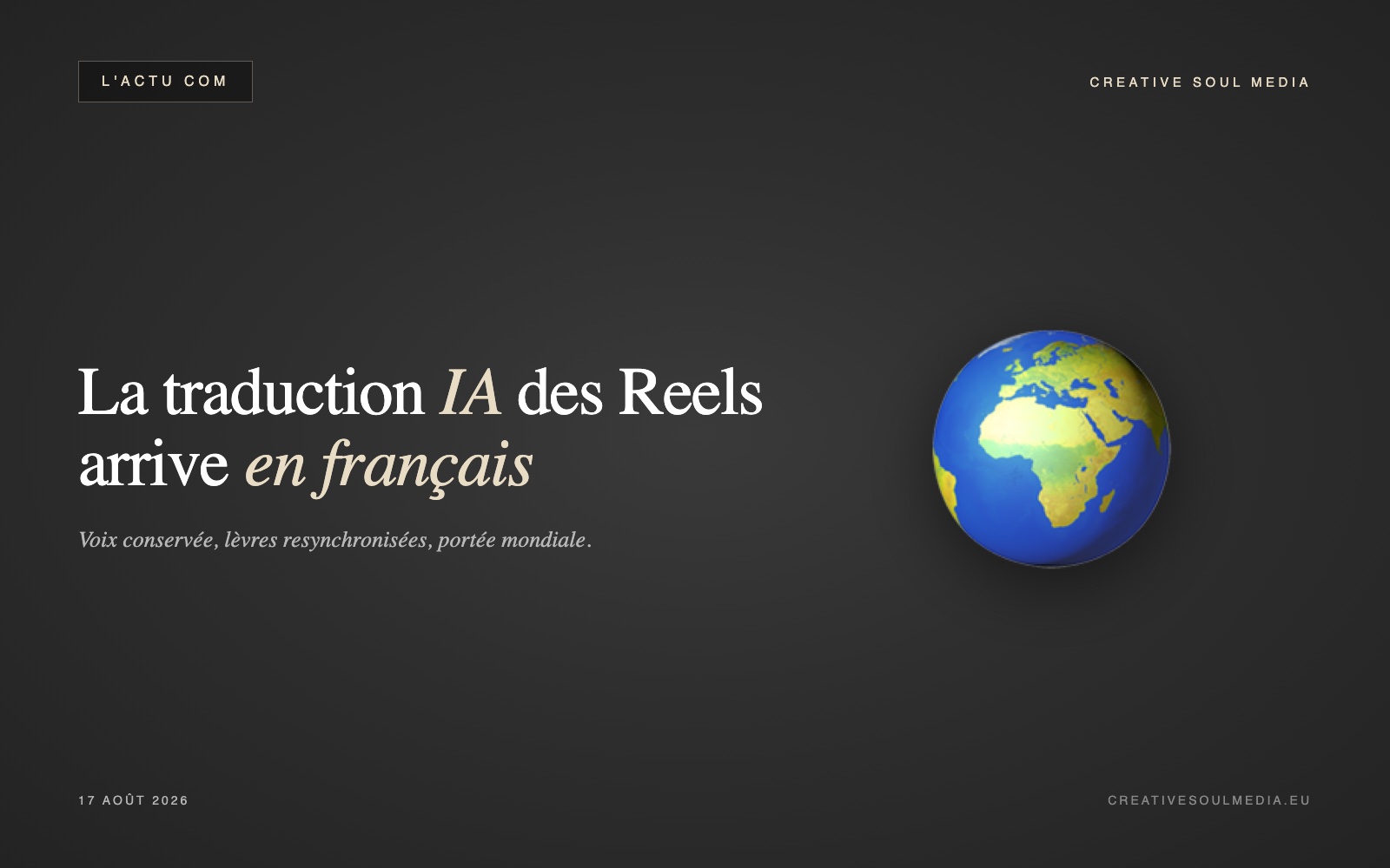 La traduction IA des Reels arrive en français