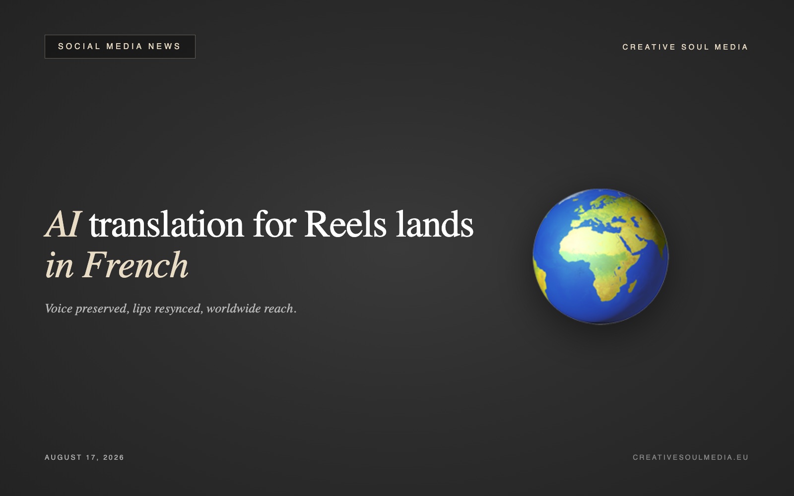 AI translation for Reels finally lands in French