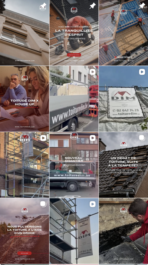 Aperçu du feed Instagram de Toiture DIM